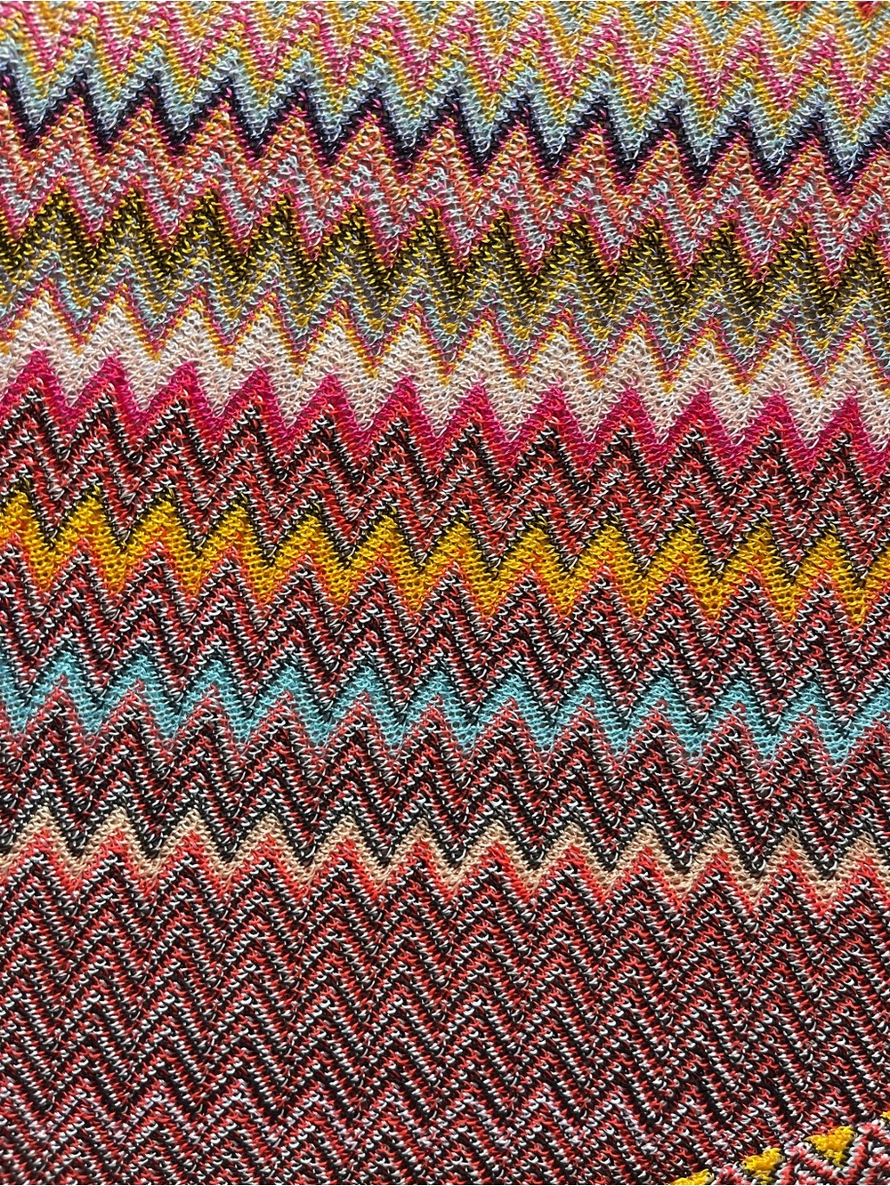 WEEKEND SALE 💫 Missoni Mare Multicolor Chevron Knit Pareo with Fringe Detail - Picture 11 of 11